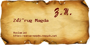 Zárug Magda névjegykártya